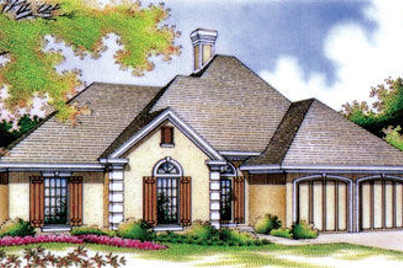 Exterior - Front Elevation 2 for European House Plan #45-268 - 3 bed, 2 bath