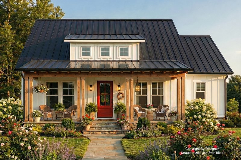 House Blueprint - Exterior - Front Elevation 2 for Bungalow House Plan #51-1447 - 2 bed, 2 bath
