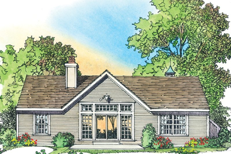 House Blueprint - Exterior - Rear Elevation 1 for Country House Plan #1016-101 - 3 bed, 2 bath