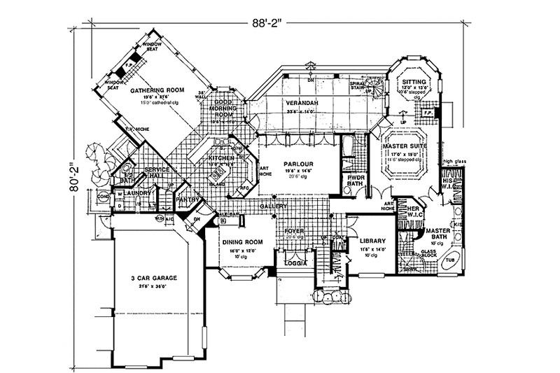 Architectural House Design - Floor Plan - Main Floor for Country House Plan #1007-11 - 3 bed, 4.5 bath