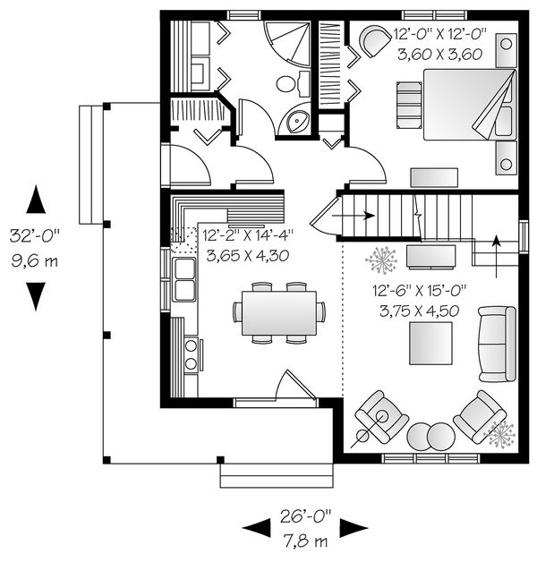 Architectural House Design - Cottage Floor Plan - Main Floor Plan #23-824