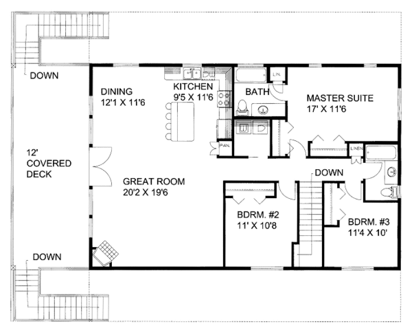 Bungalow Floor Plan - Main Floor Plan #117-807