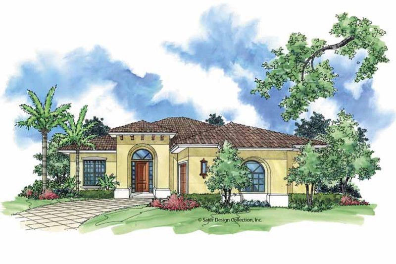 Home Plan - Exterior - Front Elevation 3 for Mediterranean House Plan #930-391 - 2 bed, 2 bath