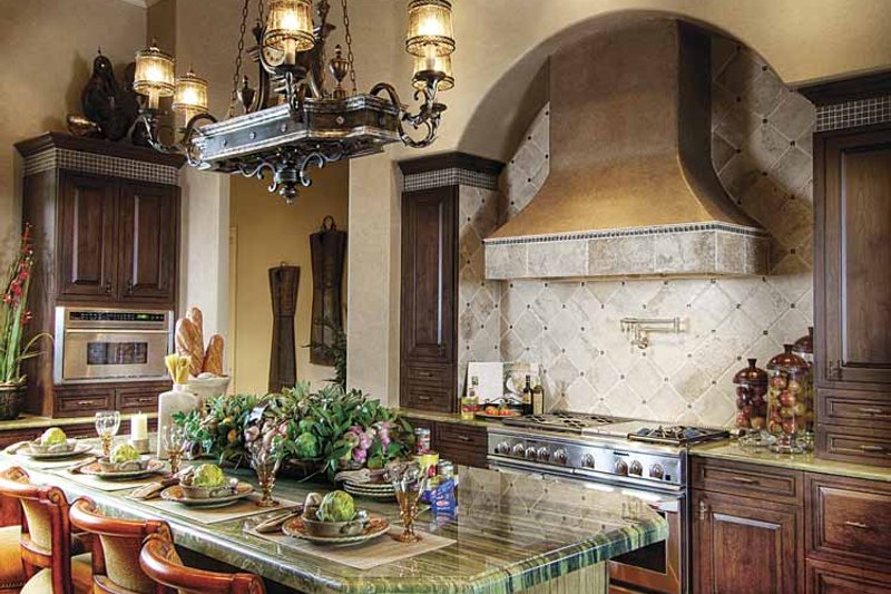 House Blueprint - Interior - Kitchen for Mediterranean House Plan #930-418 - 4 bed, 4.5 bath