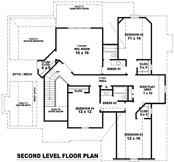 European Floor Plan - Upper Floor Plan #81-1009