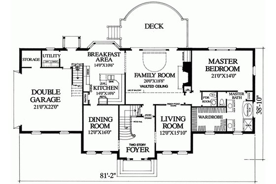 Floor Plan - Main Floor for Southern House Plan #137-192 - 4 bed, 3 bath