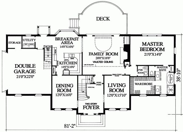 Home Plan - Southern Floor Plan - Main Floor Plan #137-192