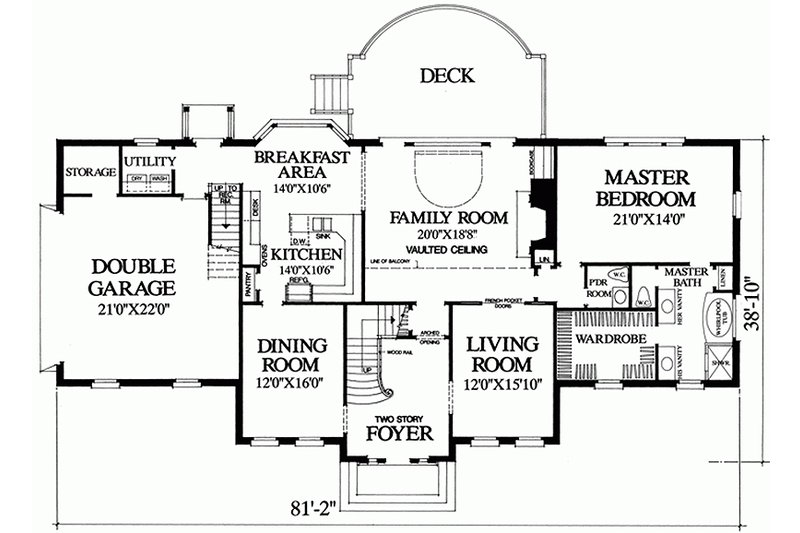 Home Plan - Floor Plan - Main Floor for Southern House Plan #137-192 - 4 bed, 3 bath