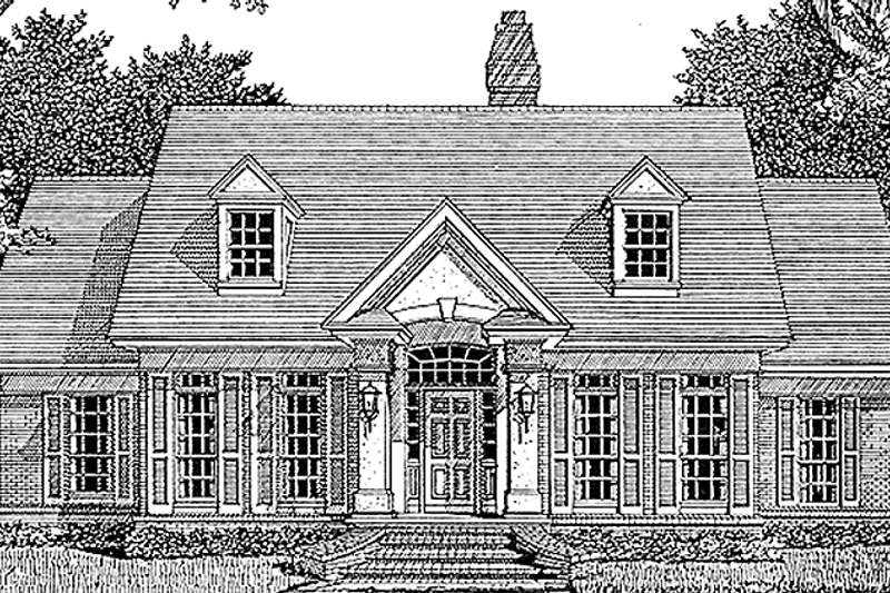 House Blueprint - Colonial Exterior - Front Elevation Plan #985-18