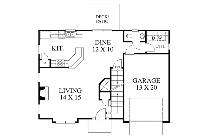 House Blueprint - Floor Plan - Main Floor for Traditional House Plan #1053-76 - 3 bed, 2.5 bath