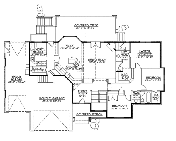 Architectural House Design - European Floor Plan - Main Floor Plan #945-103