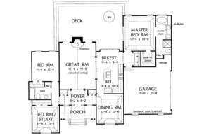 Floor Plan - Main Floor for Country House Plan #929-220 - 3 bed, 2 bath