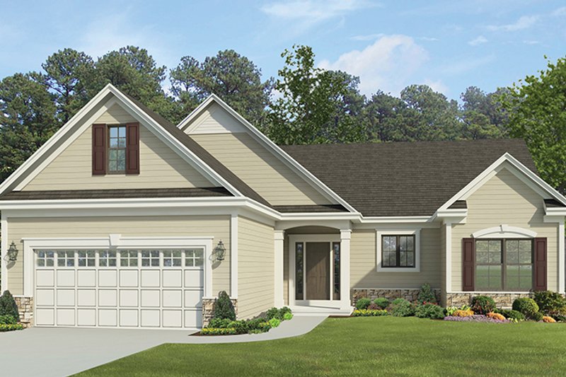 Architectural House Design - Exterior - Front Elevation 4 for Ranch House Plan #1010-147 - 3 bed, 2 bath