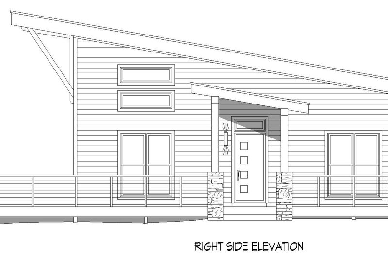 House Plan Design - Exterior - Other Elevation 1 for Modern House Plan #932-730 - 1 bed, 1.5 bath