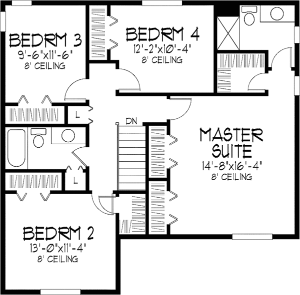 House Plan Design - Tudor Floor Plan - Upper Floor Plan #51-824