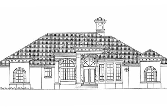 Exterior - Front Elevation 3 for Mediterranean House Plan #930-315 - 4 bed, 3.5 bath