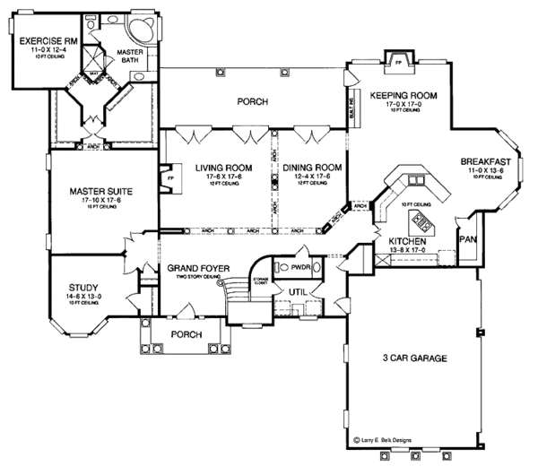 House Design - Country Floor Plan - Main Floor Plan #952-73