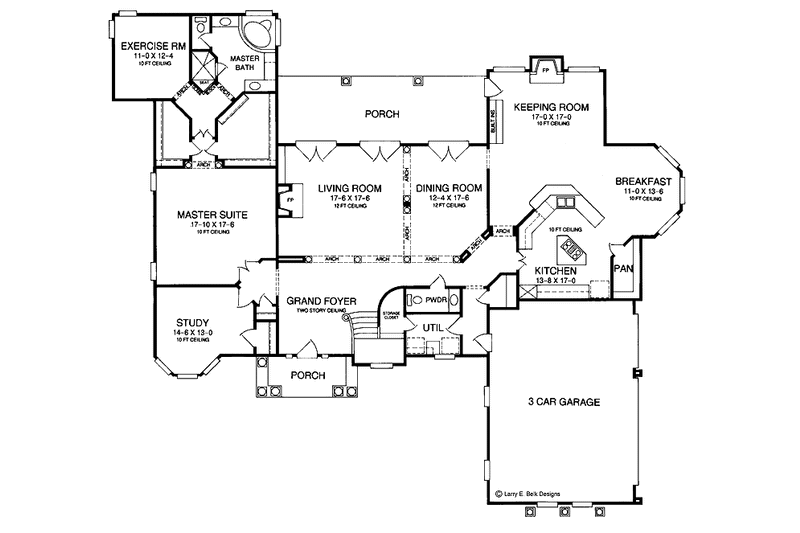 Dream House Plan - Floor Plan - Main Floor for Country House Plan #952-73 - 4 bed, 3.5 bath