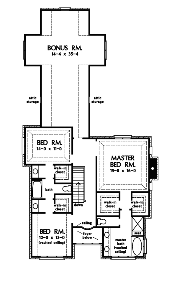 Home Plan - Colonial Floor Plan - Upper Floor Plan #929-851