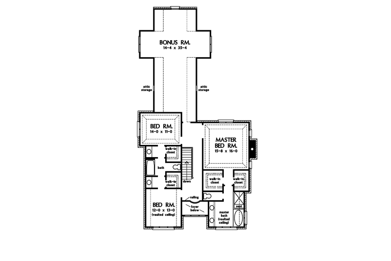 Home Plan - Floor Plan - Upper Floor for Colonial House Plan #929-851 - 4 bed, 3.5 bath