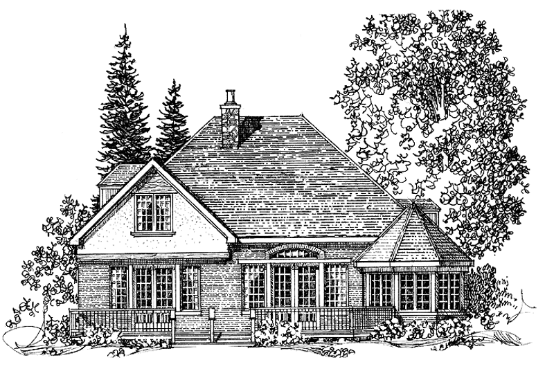 Home Plan - Exterior - Rear Elevation for Country House Plan #1016-38 - 3 bed, 2.5 bath