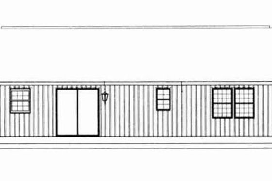 Exterior - Rear Elevation for Ranch House Plan #72-336 - 3 bed, 2 bath