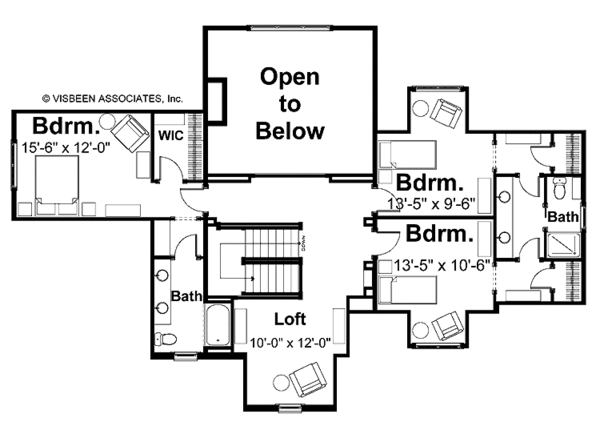 Architectural House Design - European Floor Plan - Upper Floor Plan #928-42