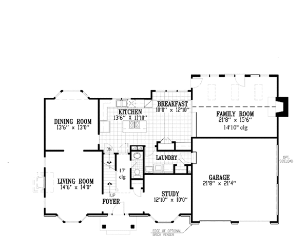 Home Plan - Colonial Floor Plan - Main Floor Plan #953-25