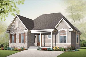 Exterior - Front Elevation 3 for Country House Plan #23-2497 - 2 bed, 1 bath