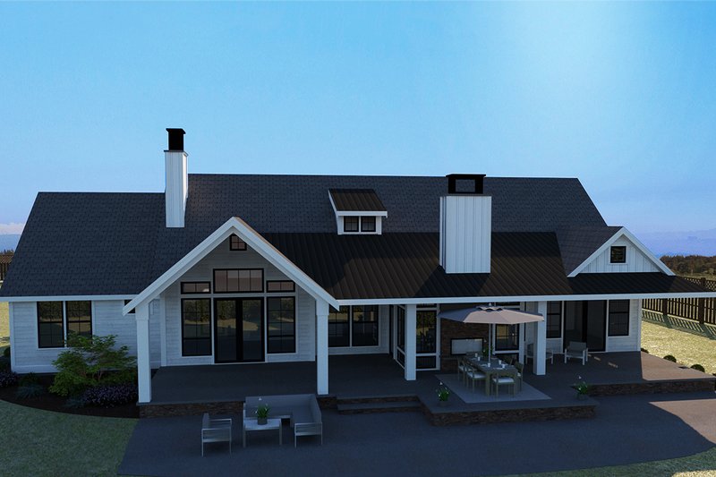 Dream House Plan - Exterior - Rear Elevation 1 for Farmhouse House Plan #1070-4 - 3 bed, 2.5 bath
