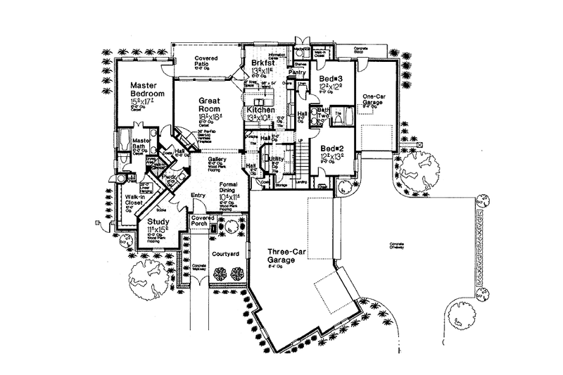 Architectural House Design - Floor Plan - Main Floor for European House Plan #310-1239 - 3 bed, 2.5 bath