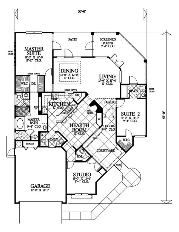 Architectural House Design - Mediterranean Floor Plan - Main Floor Plan #1007-32