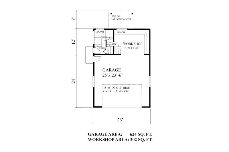 Home Plan - Floor Plan - Main Floor for Bungalow House Plan #118-132, 1 bath