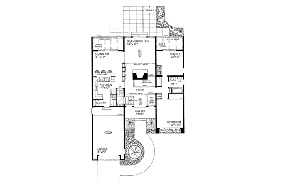 Floor Plan - Main Floor for Contemporary House Plan #72-766 - 2 bed, 2 bath