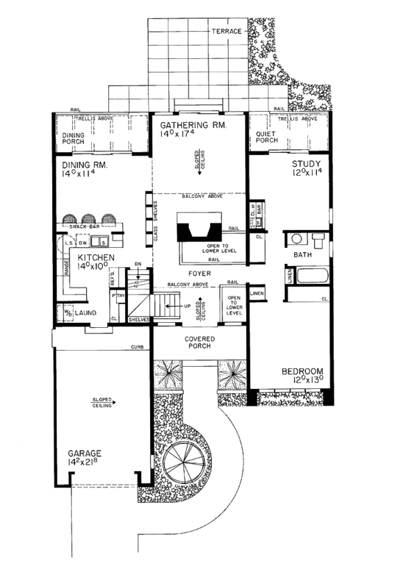 Architectural House Design - Contemporary Floor Plan - Main Floor Plan #72-766