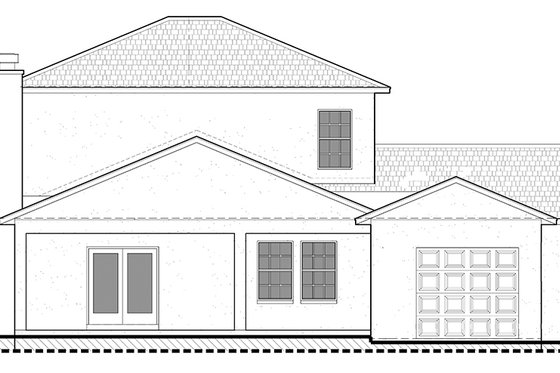 Exterior - Rear Elevation for Colonial House Plan #1058-132 - 4 bed, 3.5 bath