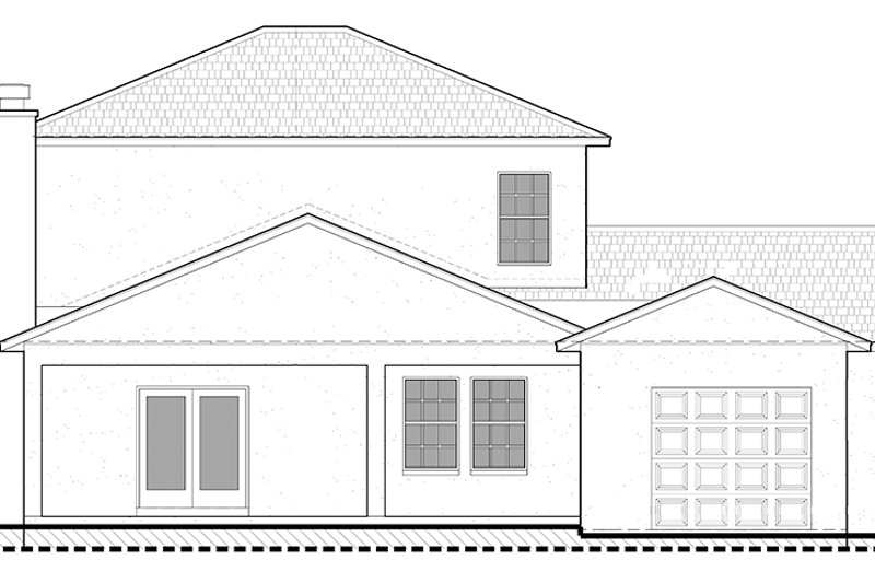 Architectural House Design - Exterior - Rear Elevation for Colonial House Plan #1058-132 - 4 bed, 3.5 bath