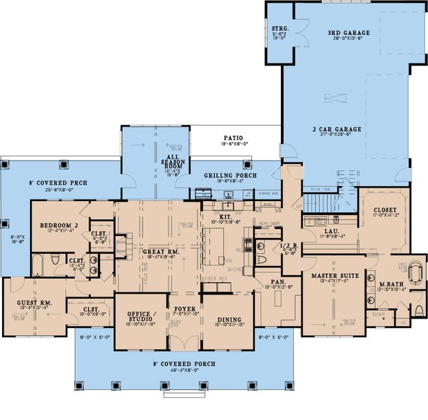 Farmhouse Floor Plan - Main Floor Plan #923-381