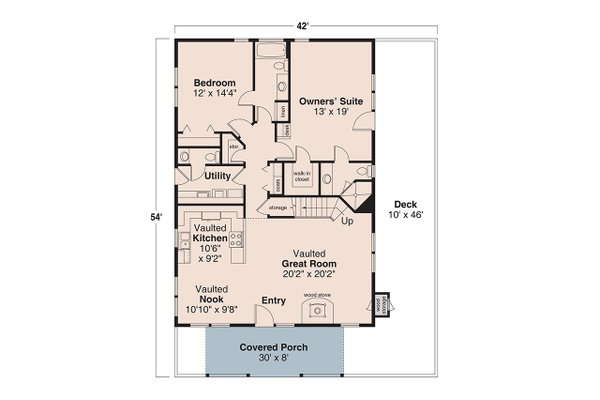 House Blueprint - Country Floor Plan - Main Floor Plan #124-1428