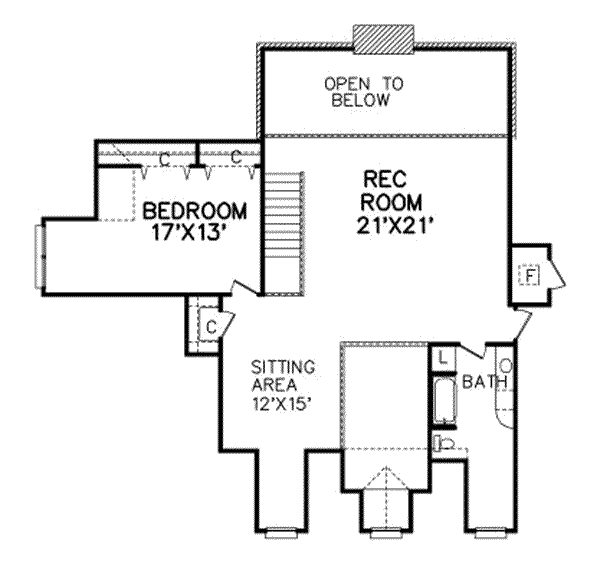 Southern Floor Plan - Upper Floor Plan #65-336
