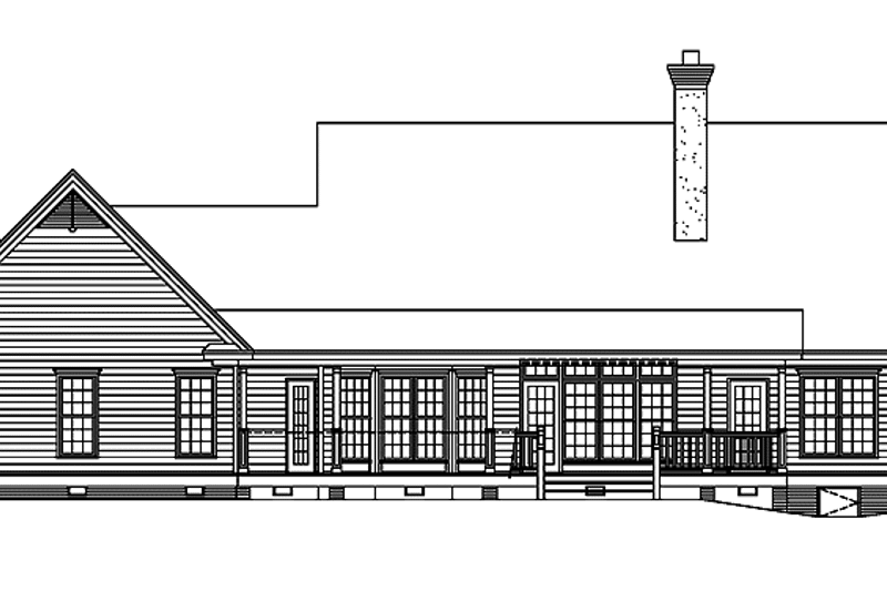 Home Plan - Exterior - Rear Elevation for Country House Plan #929-347 - 4 bed, 3 bath