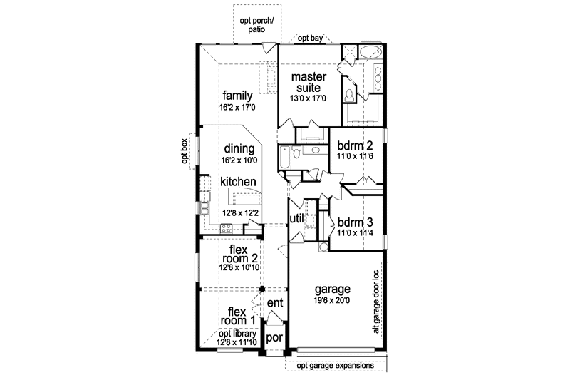 Dream House Plan - Floor Plan - Main Floor for Traditional House Plan #84-759 - 3 bed, 2 bath