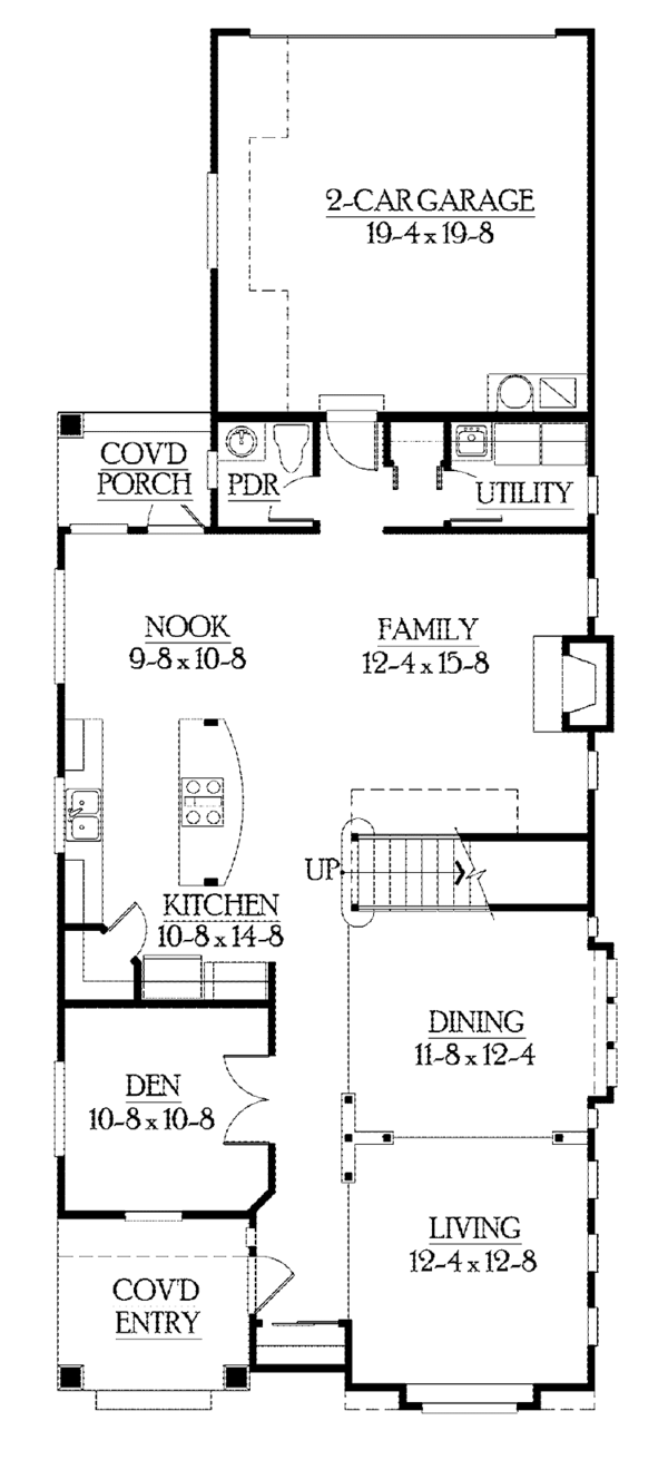 Architectural House Design - Craftsman Floor Plan - Main Floor Plan #132-386