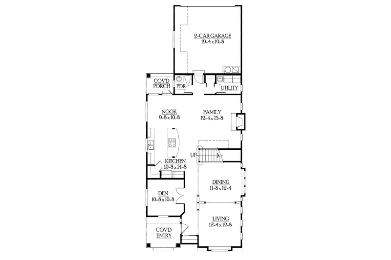 Home Plan - Floor Plan - Main Floor for Craftsman House Plan #132-386 - 4 bed, 2.5 bath