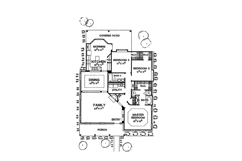 Home Plan - Floor Plan - Main Floor for Country House Plan #472-409 - 3 bed, 2 bath
