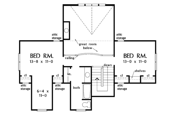 Floor Plan - Upper Floor for Country House Plan #929-630 - 3 bed, 2.5 bath