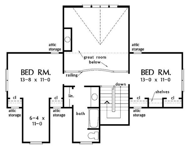 Architectural House Design - Country Floor Plan - Upper Floor Plan #929-630