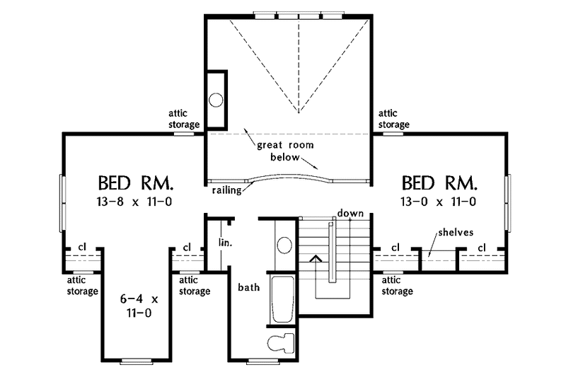 Home Plan - Floor Plan - Upper Floor for Country House Plan #929-630 - 3 bed, 2.5 bath