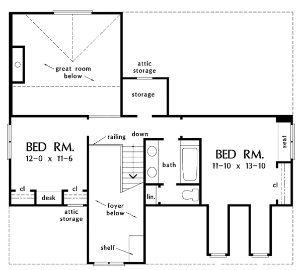 Dream House Plan - Craftsman Floor Plan - Upper Floor Plan #929-814