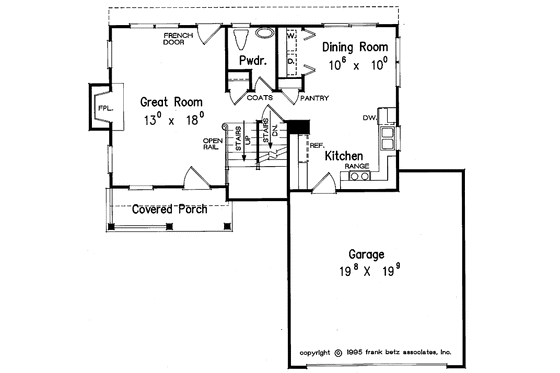 Floor Plan - Main Floor for Country House Plan #927-90 - 3 bed, 2.5 bath